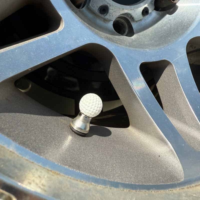 Golf Equipment Used - ゴルフボール型カータイヤバルブステムキャップ、汎用ホイールエアバルブダストカバー、装飾タイヤバルブ、車両アクセサリー